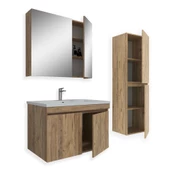 Teta Home Tokyo 80 Cm Mdf Banyo Dolabı Seti +Boy Dolabı  Atlantik Çam - 2