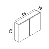 Teta Home Mersin 65CM Mdf Banyo Aynalı Üst Dolap  Teak - 3