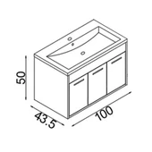 Teta Home Lizbon 100 Cm Mdf Banyo Lavabolu Alt Dolap  Atlantik Çam-Beyaz - 4