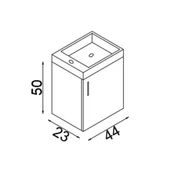 Teta Home Rio 45 cm Mdf Banyo Lavabolu Alt Dolap  Antrasit - 5