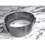 Paslanmaz Çelik Yuvarlak Ayarlanabilir Kek Kalıbı | Pandispanya Pasta Kalıbı | Ayarlı Çember h:10 cm - 2