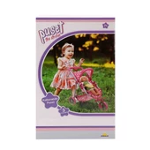 0663 Puantiye Desenli, 3 Tekerlekli ve Tenteli Oyuncak Puset - Sunman - 2