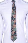 Cengiz İnler Büyük Çiçek Desenli Mendilli Mikrofiber Erkek Kravat thumbnail 6