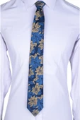 Cengiz İnler Büyük Çiçek Desenli Mendilli Mikrofiber Erkek Kravat thumbnail 4