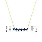 Lacivert Renk Taşlı Altın Kolye thumbnail 5