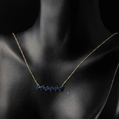 Lacivert Renk Taşlı Altın Kolye thumbnail 2