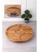 Balsa DS5-2525 Döner Bambu Sunum Tabağı 5 Bölmeli 25 Cm - 1