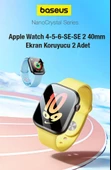 Baseus Full Kaplama Apple Watch 4,5,6,SE ve SE2 40mm İle Uyumlu Ekran Koruyucu, Çizik ve Kırılma Önleyici Nano - 2