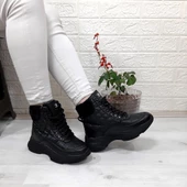 M.P 1408 Siyah Kaymaz Taban 18cm Kısa Bayan Bot - 2