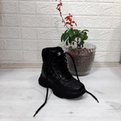M.P 1408 Siyah Kaymaz Taban 18cm Kısa Bayan Bot - 6