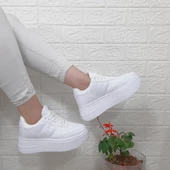Lee Cooper 31100 Beyaz 5 cm Kalın Tabanlı Bayan Spor Ayakkabı - 5