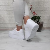 Lee Cooper 31100 Beyaz 5 cm Kalın Tabanlı Bayan Spor Ayakkabı - 7