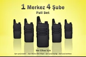 Çaycı Telsizi 1 Merkez 4 Şube Kulaklık Hediyeli Full Set - 1