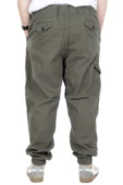 Mode XL Büyük Beden Erkek Gabardin Kargo Jogger Pantolon Doğa 21927 Haki - 3