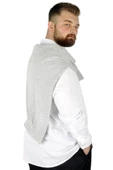 Mode XL Büyük Beden Kazak V Yaka 22206 Gri - 4