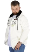 Mode XL Erkek Sweat Kapşonlu Fermuarlı Riv 22522 Ekru - 3