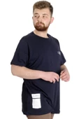 Mode XL Büyük Beden Erkek T-shirt TELEPATHIC 23132 Lacivert - 3