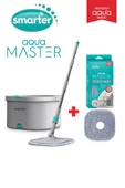 SMARTER AQUA MASTER TEMİZLİK SETİ + YEDEK MOP TEMİZ & KİRLİ SUYU AYIRMA ÖZELLİĞİ OTOMATİK TEMİZLİK SETİ MOP PASPAS - 1
