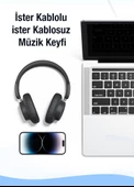 Baseus BT5.3V Premium Mikrofonlu Gürültü Engelleyici Kulaküstü Bluetooth Kulaklık, 40mm Polimer Diyafram - 4