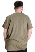 Mode XL Büyük Beden Erkek T-shirt MUHAMMED ALI 23160 Haki thumbnail 4