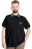 Mode XL Büyük Beden Erkek T-shirt Polo POTENT 23348 Siyah thumbnail 1