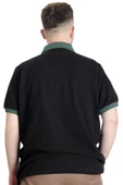 Mode XL Büyük Beden Erkek T-shirt Polo POTENT 23348 Siyah thumbnail 4