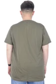 Mode XL Büyük Beden T-Shirt Bisiklet Yaka Delete 22169 Haki thumbnail 2