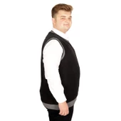 Mode XL Büyük Beden Erkek Süeter Vanize Selanik 20547 Siyah - 3