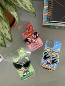 Iphone 14 Pro Max Uyumlu Powerpuff Girls Baskılı Gözlük Popsoketli Standlı Kılıf - 6