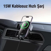 Baseus 15W Kablosuz Şarjlı Araç içi Telefon Tutucu,Otomatik Kilitli,Mavi Led Işıklı, Endüktif Şarj Destekli - 2
