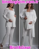 BirolGaye 3018 Hamile Lohusa 3 Lü Pijama Sabahlık Tk - 4