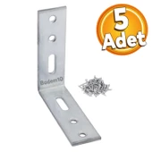 Mobilya Eşya Dolap Yatak Duvara Sabitleme Köşebent Bağlantı Aparatı L Demiri Gönye 65x65x20 Mm (5 ADET) - 1