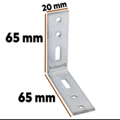 Mobilya Eşya Dolap Yatak Duvara Sabitleme Köşebent Bağlantı Aparatı L Demiri Gönye 65x65x20 Mm (5 ADET) - 2