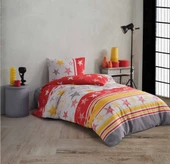 Polo Life Lüks Tek Kişilik Nevresim Takımı-GS Sarı Kırmızı thumbnail 1