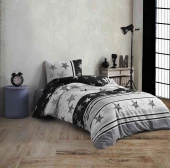 Polo Life Lüks Tek Kişilik Nevresim Takımı-BJK Siyah Beyaz - 1