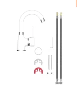 Sardıcı Krom Gövde Lavabo Bataryası - Beyaz - 4