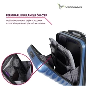 Vegmann Wave Laptop Bölmeli Mavi Kabin Boy Valiz - 1