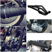 10 metre 5 cm Cam Elyaf Ekzoz Sargısı Metal Kelepçe Manifold Sargı Bezi Yanmaz Bant Siyah Amyant 3 mm (Kalınlık) thumbnail 5