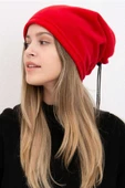 Polar Unisex İpli Bere ve Boyunluk Kırmızı thumbnail 5