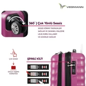 Vegmann Wave Laptop Bölmeli Violet Kabin Boy Valiz - 4