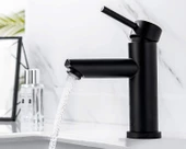 Lavabo Bataryası Siyah Kaplama Çift Su Girişli Yüksek Model - 1