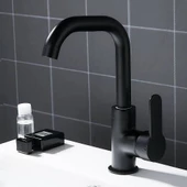 Sardıcı Siyah Lavabo Bataryası L Boru Emaye - 3