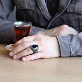 Parlament Mavisi Zirkon Taşlı 925 Ayar Gümüş Yüzük thumbnail 3