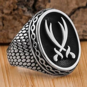 925 Ayar Gümüş Zülfikar  Erkek Yüzük thumbnail 1