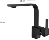 Sardıcı Montana Series Kare Siyah Lavabo Bataryası Beş Yıl Garantili - 2