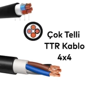 TTR CCA Çok Telli Elektrik Kablosu Topraklı Bakır İletken Damarlı Siyah Kablo 4x4 100 Metre - 3