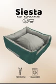 XPERMATE Siesta Kedi Yatağı ve Köpek Yatağı Tüy Tutmaz Kumaş,Su İtici Kumaş, 55x60x23 Turkuaz Yeşili - 5
