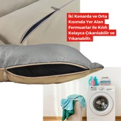 XPERMATE Comfort Köpek Minderi Köpek Yatağı Kedi Yatağı Fermuarlı 70x90 Antrasit Bej - 4