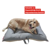 XPERMATE Comfort Köpek Minderi Köpek Yatağı Kedi Yatağı Fermuarlı 70x90 Antrasit Bej - 5