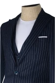 Cengiz İnler Slim Çizgili Yelekli Erkek Takım Elbise - 2